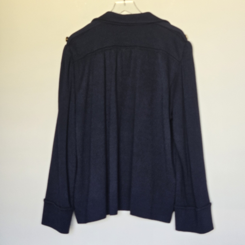 Vintage St. John Santana Knit Open Front Pocket Cardigan Sweater 8 - Picture 3 of 14